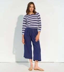 Best Cropped Wide Leg Pants - Navy Women Bottoms