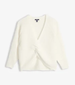 Hot Cross Over Sweater - Winter White Women Sweaters