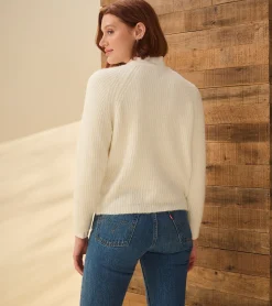 Hot Cross Over Sweater - Winter White Women Sweaters