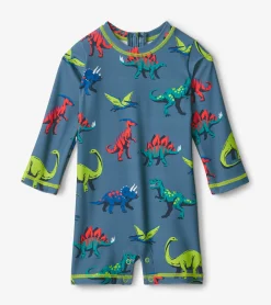 Online Dangerous Dinos Baby One-Piece Rashguard Swimwear|Swimwear