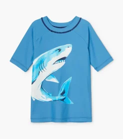 Discount Deep Sea Shark Short Sleeve Rashguard BOY Swimwear|Swimwear