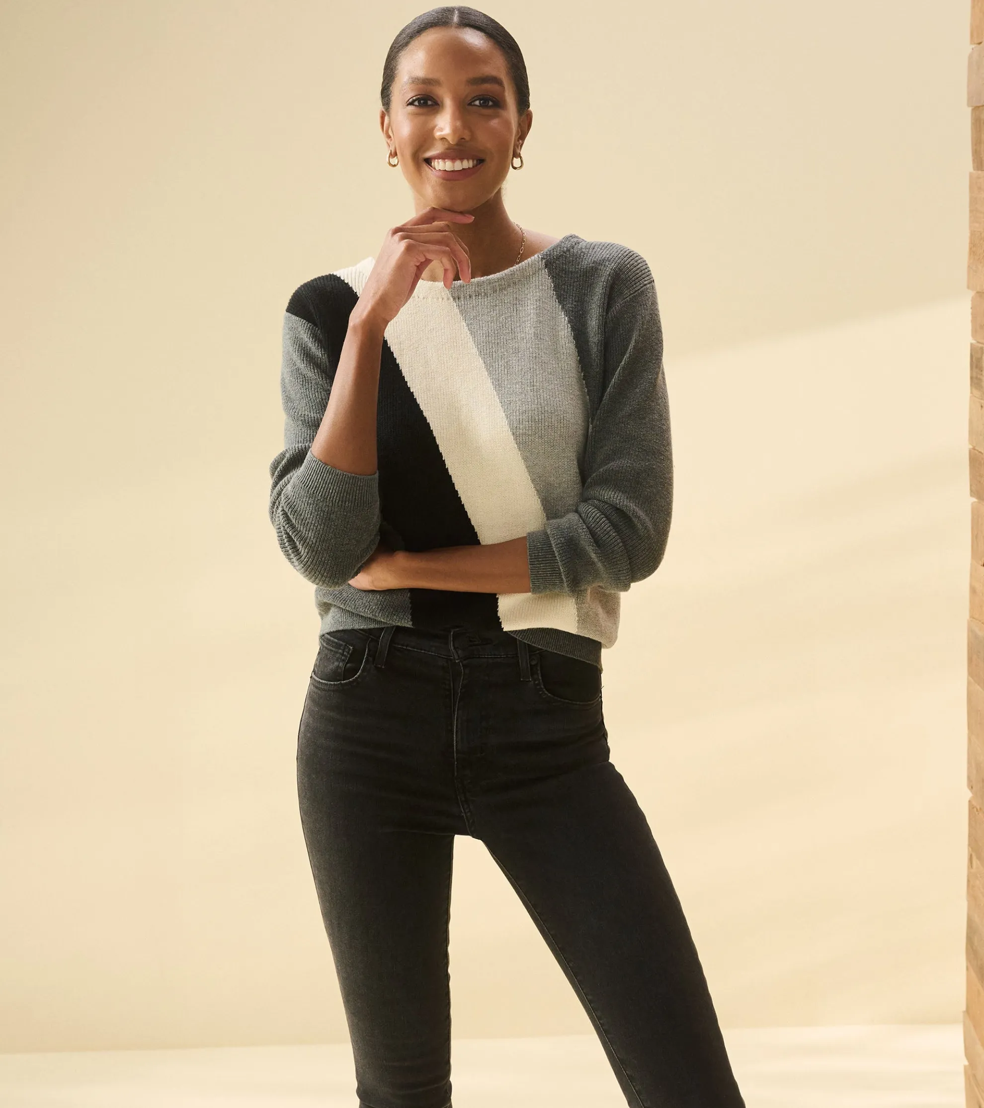 Online Devon Sweater - Diagonal Stripes Women Sweaters