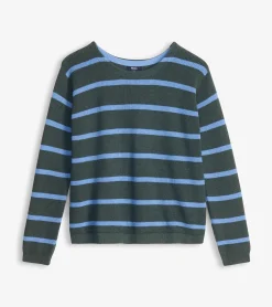 New Devon Sweater - Teal Heather Stripes Women Sweaters