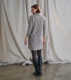 New Draped Collar Dress - Heather Grey Women Dresses