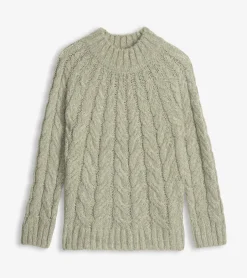 Clearance Dylan Cable Knit Sweater - Moss Green Women Sweaters