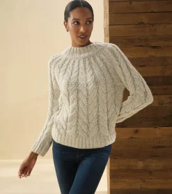 Outlet Dylan Cable Knit Sweater - Clear Rainbow Women Sweaters