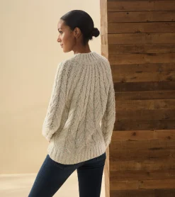 Outlet Dylan Cable Knit Sweater - Clear Rainbow Women Sweaters