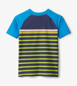 Discount Fish Stripes Short Sleeve Rashguard BOY Swimwear|Swimwear