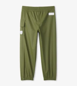 Best Forest Green Kids Rain Pants BOY Rainwear|Rainwear