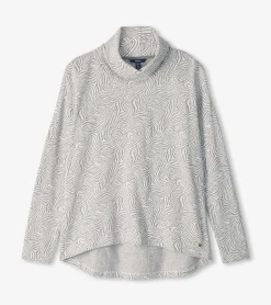 Sale Funnel Neck Top - Textured Swirl Women Tops