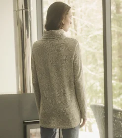Sale Funnel Neck Top - Textured Swirl Women Tops