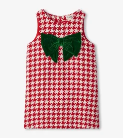 New Girls Big Bow Houndstooth Dress Dresses