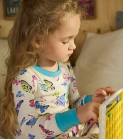 Online Girls Big Butterflies Bamboo Pajama Set Sleepwear|Sleepwear