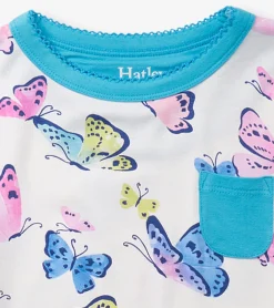 Sale Girls Big Butterflies Bamboo Short Pajama Set Sleepwear|Sleepwear