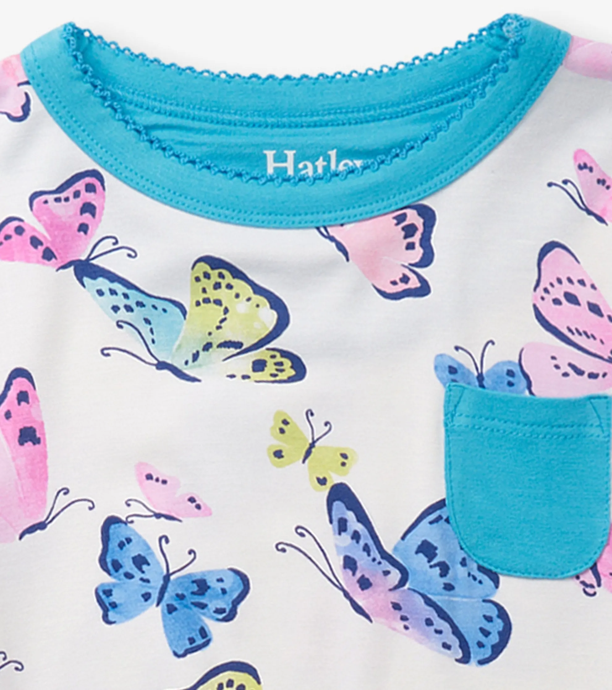 Sale Girls Big Butterflies Bamboo Short Pajama Set Sleepwear|Sleepwear