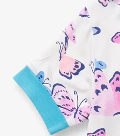 Sale Girls Big Butterflies Bamboo Short Pajama Set Sleepwear|Sleepwear