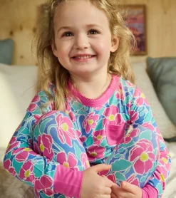 Outlet Girls Big Poppies Bamboo Pajama Set Sleepwear|Sleepwear