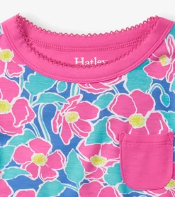 Outlet Girls Big Poppies Bamboo Pajama Set Sleepwear|Sleepwear