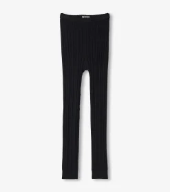 Sale Girls Black Cable Knit Leggings Bottoms