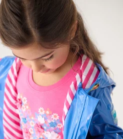 Online Girls Blue Glitter Swing Jacket Rainwear|Rainwear