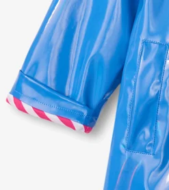 Online Girls Blue Glitter Swing Jacket Rainwear|Rainwear