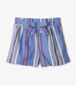 Sale Girls Boho Stripe Paper Bag Shorts Bottoms