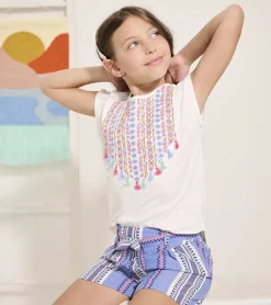 Sale Girls Boho Stripe Paper Bag Shorts Bottoms