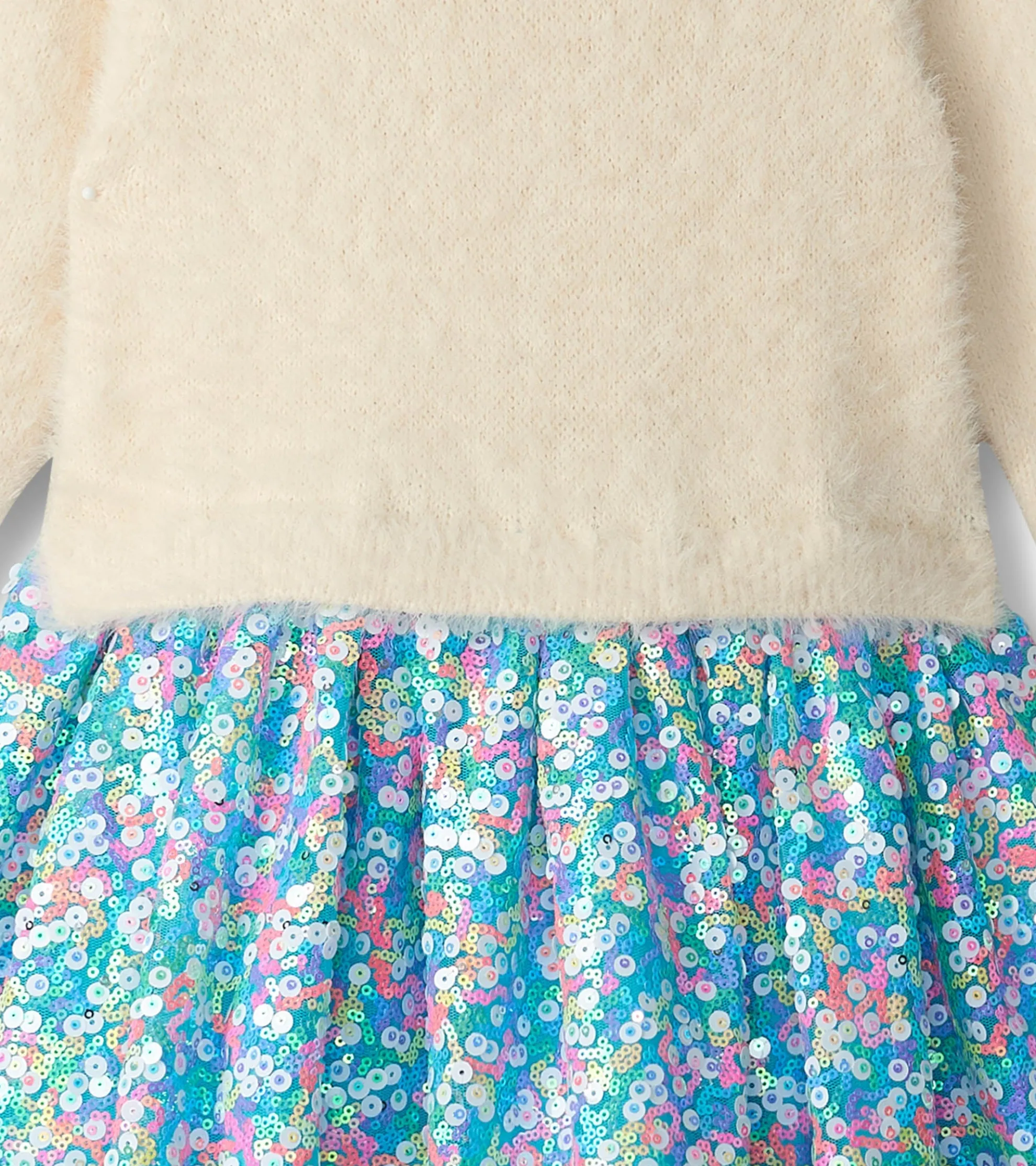 Sale Girls Cami Lace Fuzzy Mixed Sequin Skirt Dress Dresses