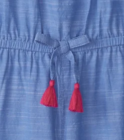 Hot Girls Chambray Smocked Jumpsuit Rompers