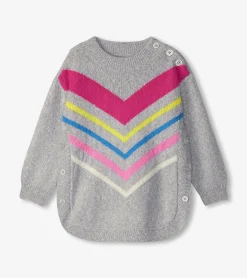 Girls Chevron Stripe Chunky Sweater Tunic Sweaters
