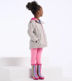 Outlet Girls Confetti Hearts Zip-Up Lightweight Rain Jacket Rainwear|Rainwear