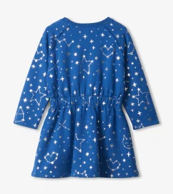 Discount Girls Constellations Waist Terry Dress Dresses