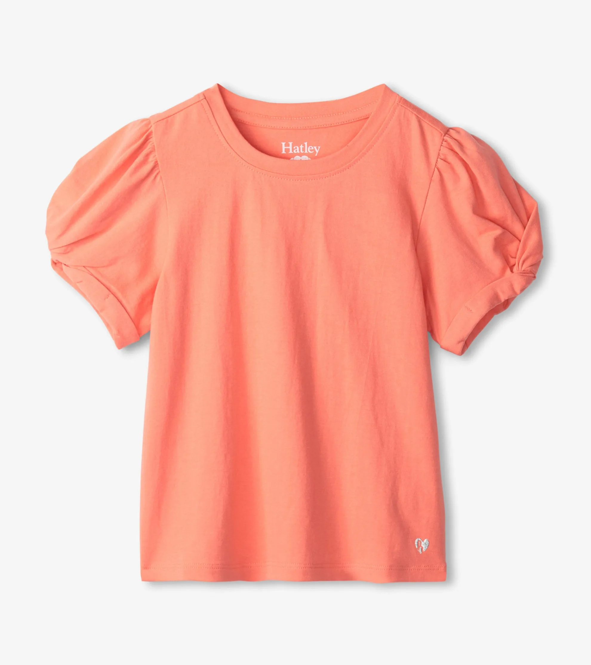 Outlet Girls Coral Twisted Sleeve Tee Tops