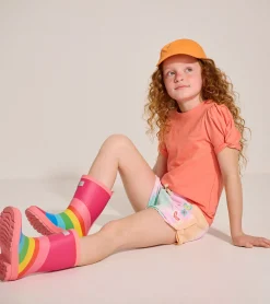 Outlet Girls Coral Twisted Sleeve Tee Tops