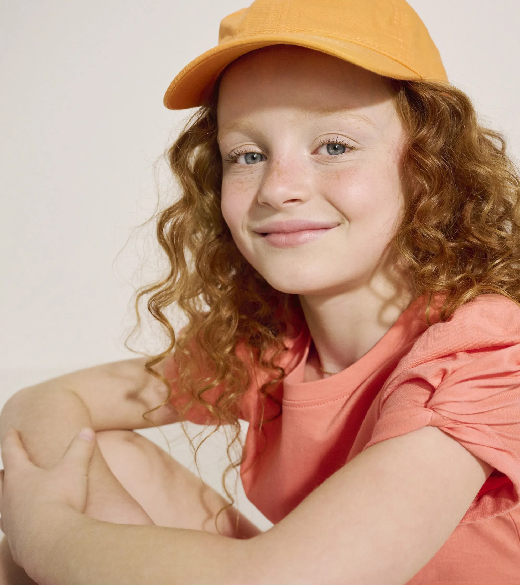 Outlet Girls Coral Twisted Sleeve Tee Tops