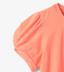Outlet Girls Coral Twisted Sleeve Tee Tops