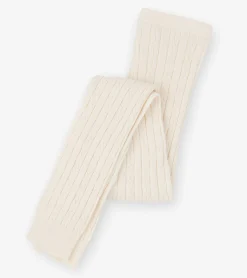 Sale Girls Cream Cable Knit Tights Bottoms