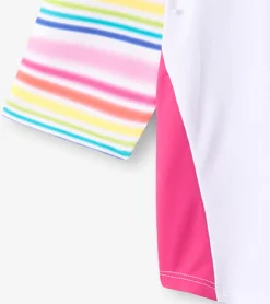 Online Girls Dazzling Stripes Two-Piece Rashguard Set Swimwear|Swimwear