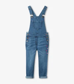 Discount Girls Denim Stretch Classic Overalls Bottoms