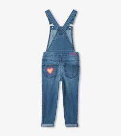 Discount Girls Denim Stretch Classic Overalls Bottoms