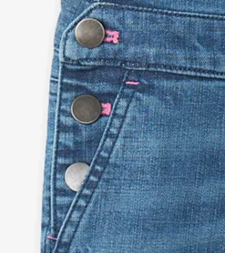 Discount Girls Denim Stretch Classic Overalls Bottoms