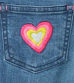 Discount Girls Denim Stretch Classic Overalls Bottoms