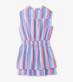 Sale Girls Evening Sky Smocked Waist Dress Dresses