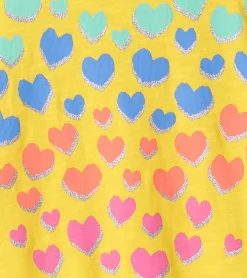 Online Girls Falling Hearts Graphic Tee Tops