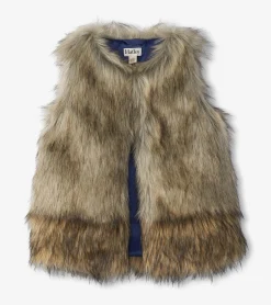 Outlet Girls Faux Fur Vest Tops