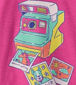 Outlet Girls Flash Photo Graphic Tee Tops
