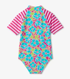 Sale Girls Floating Poppies One-Piece Rashguard Swimwear|Swimwear