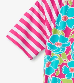Sale Girls Floating Poppies One-Piece Rashguard Swimwear|Swimwear