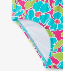 Sale Girls Floating Poppies One-Piece Rashguard Swimwear|Swimwear