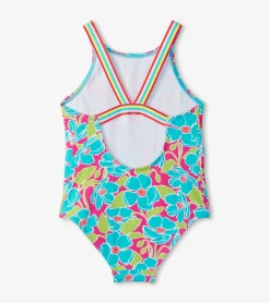 Sale Girls Floating Poppies One-Piece Swimsuit Swimwear|Swimwear